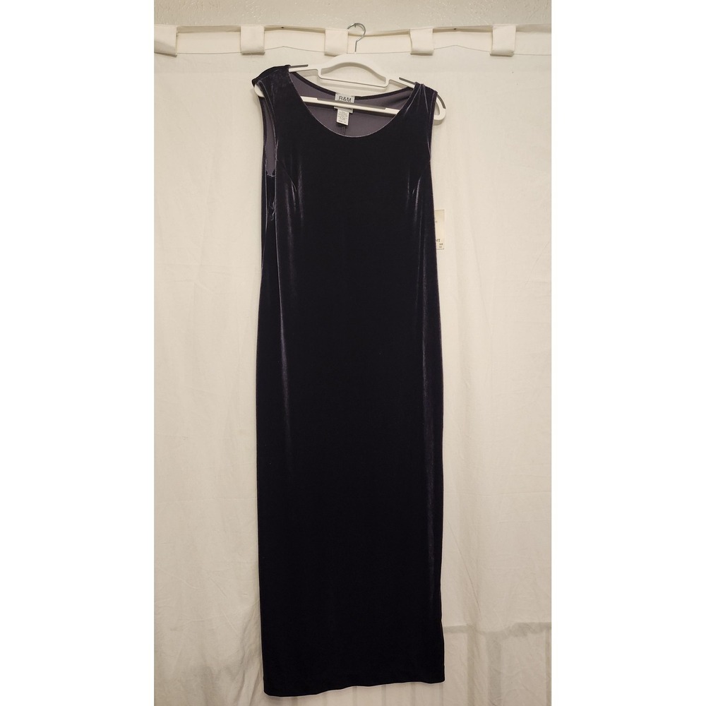 R&M Richards Dress Womens 10 Plum Velvet Sleeveless Maxi Gown Formal Evening